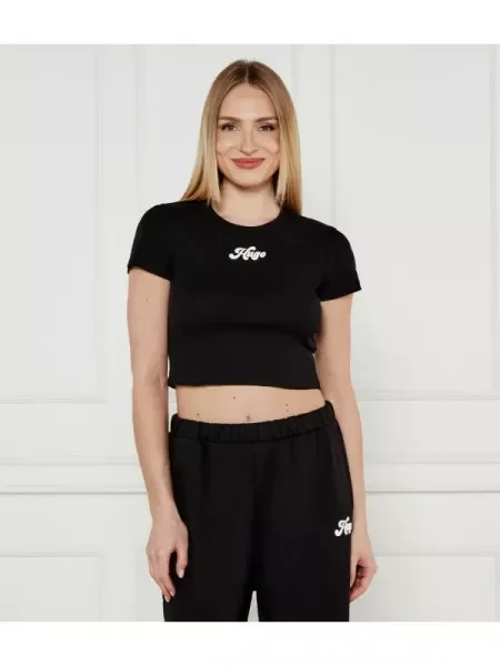 HUGO Tricou | Cropped Fit negru