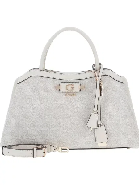 Crossbody kabelka Guess s autogramom béžová