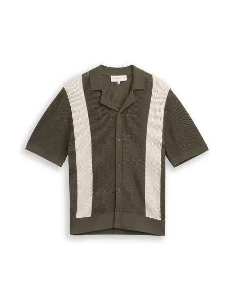 TOM TAILOR DENIM Geacă tricotată crem / kaki