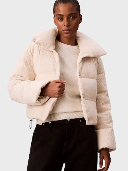 Вельветова джинсова куртка Calvin Klein Jeans біла