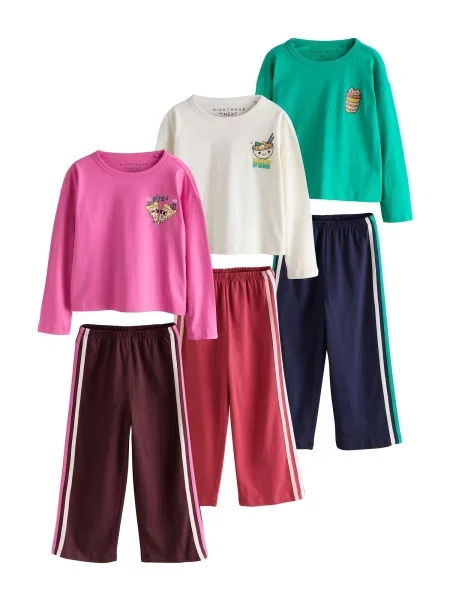 Next Pijamale bleumarin / verde / roz / roz pal / roşu închis alb