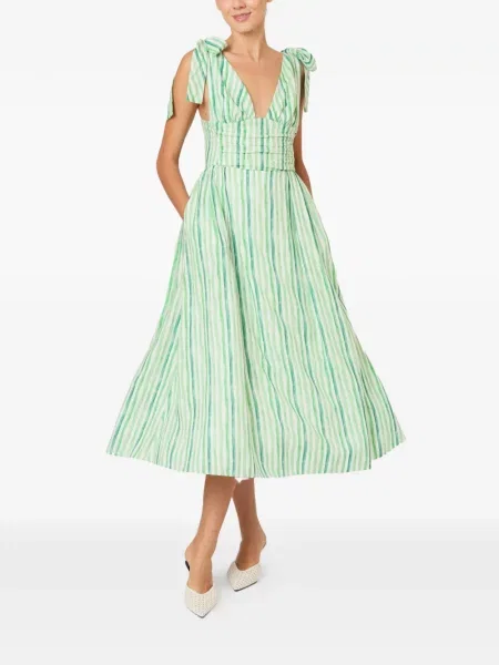Rochie Rosie Assoulin cu dungi verde