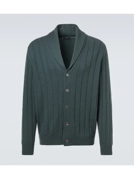 Cardigan Kiton din cașmir verde