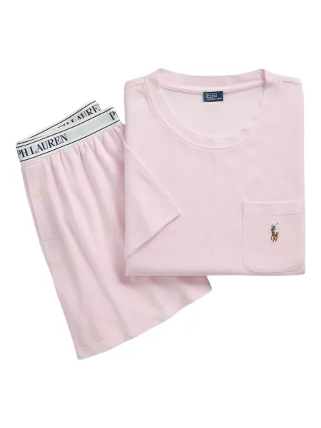 Тесни велурени бикини Polo Ralph Lauren с автограф синьо