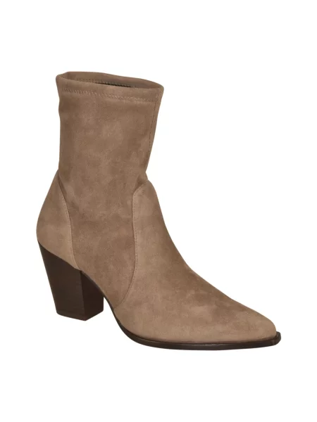 Lniane botki Stuart Weitzman brązowe