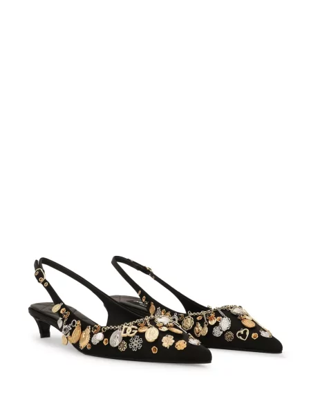 Pantofi cu toc Dolce & Gabbana slingback negru