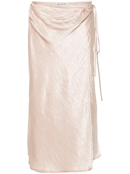 Satynowa spódnica midi Acne Studios do kolan