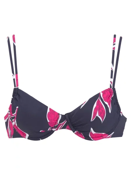LASCANA Sutien costum de baie bleumarin / roz alb