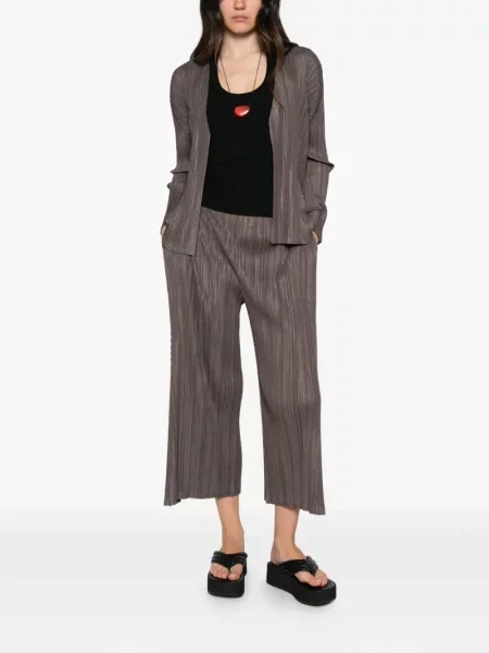 Lung cardigan Pleats Please Issey Miyake gri