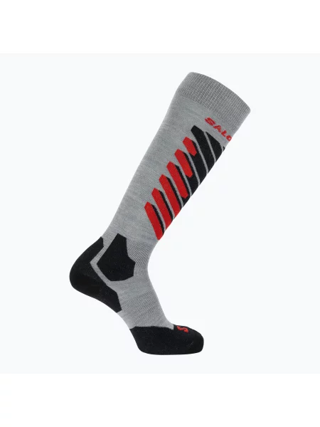 Скиорски чорапи Salomon S/Access light grey/black/fiery red черно
