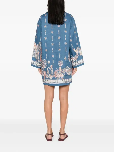 Rochie mini Alemais cu imagine de costum albastru