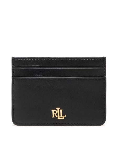 Bőr pénztárca Lauren Ralph Lauren fekete