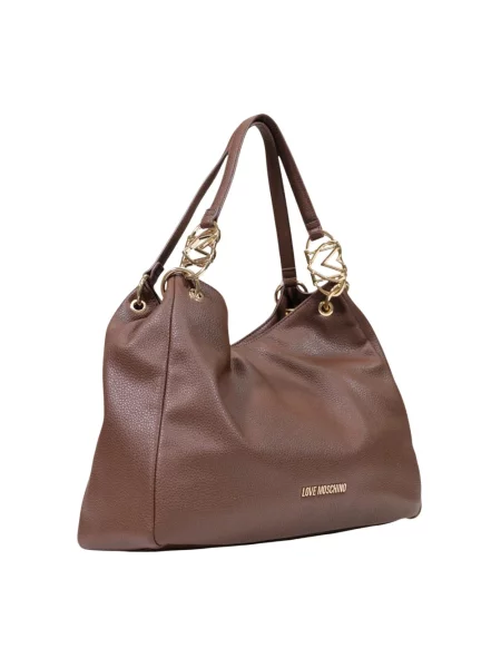 Love Moschino torebka shopper z imitacji skóry brązowa