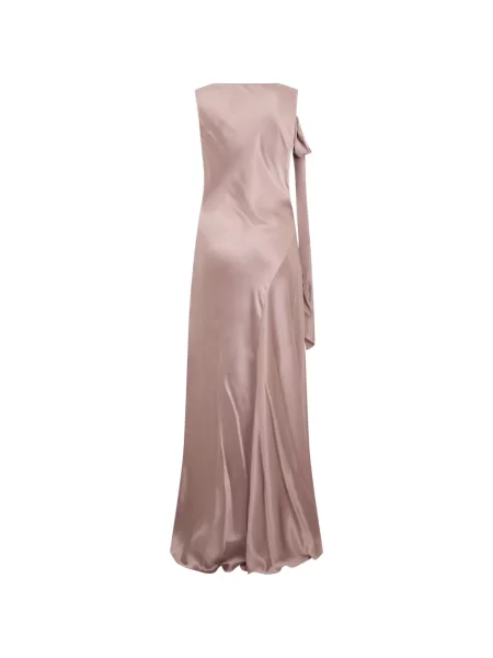Rochie maxi Alberta Ferretti de mătase roz