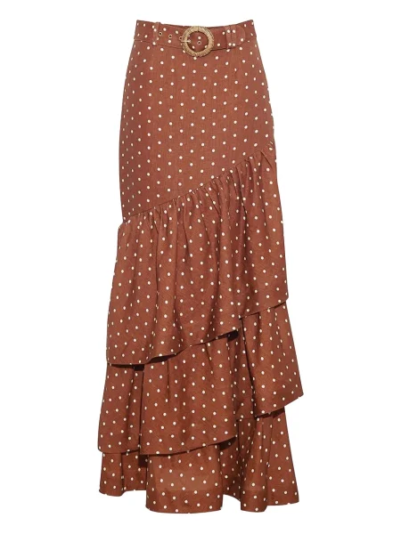 Maksi spódnica maxi Cara Cara w grochy brązowa