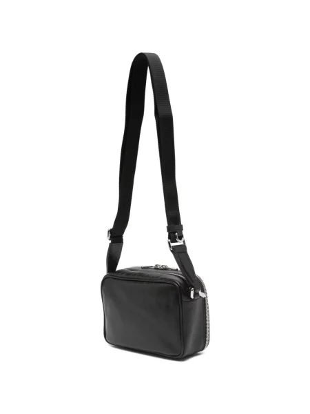 Kožna crossbody torba Gucci crna
