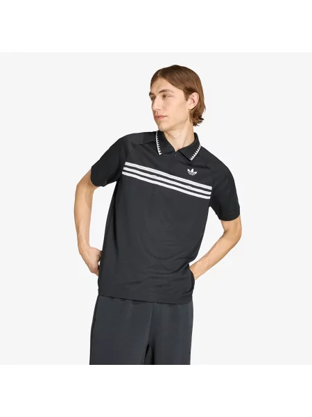 Tričko adidas Chest Stripes Slim Polo Black M bílé