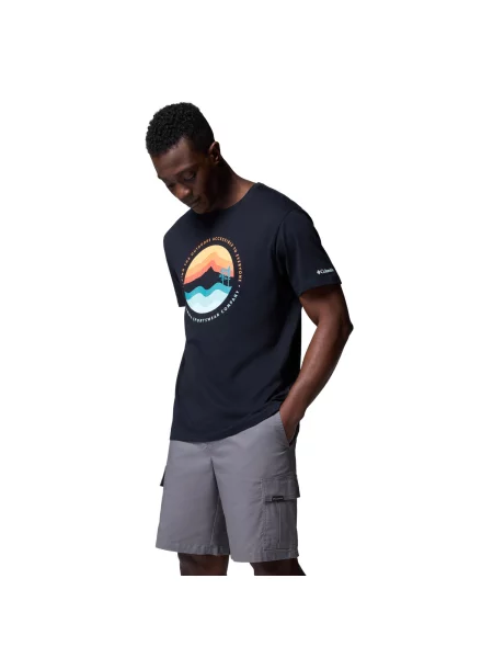 T-shirt sportowy z krótkim rękawem Path Lake II Graphic Tee czarna