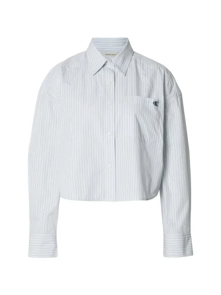 Cămașă din denim Calvin Klein Jeans din poplin albastru