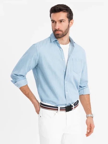 Риза Ombre синьо