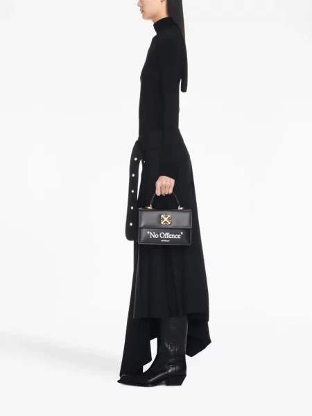 Geantă shopper Off-white din piele alb
