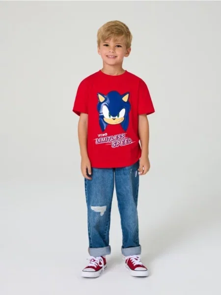 Sinsay Tričko Sonic the Hedgehog: Modern červená