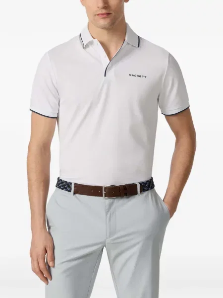 Scurt tricou polo Hackett London alb