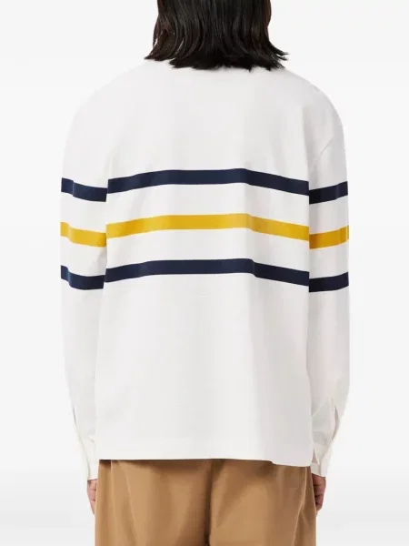 Tricou polo Lacoste cu dungi alb