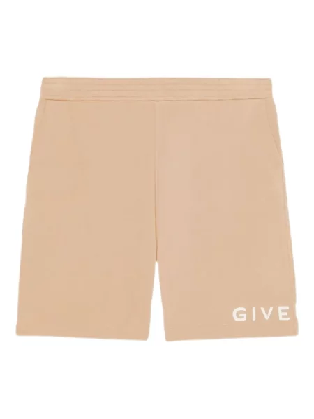 Pantaloni scurți Givenchy cu autograf bej