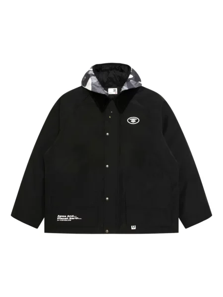 Geacă Aape By A Bathing Ape cu glugă cu model camuflaj negru