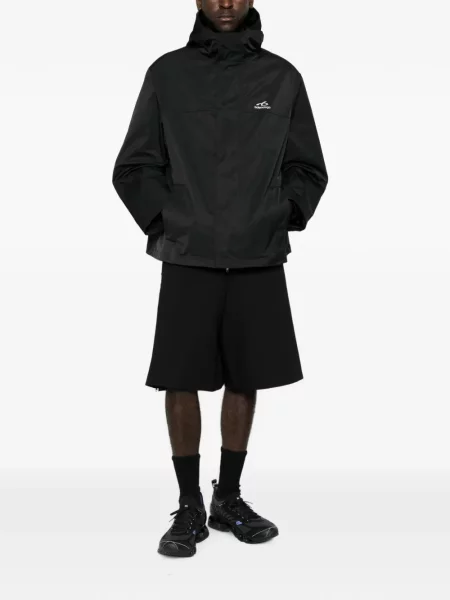 Geacă Balenciaga cu glugă cu imagine negru