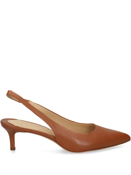 Pantofi cu toc Lauren Ralph Lauren din piele slingback maro