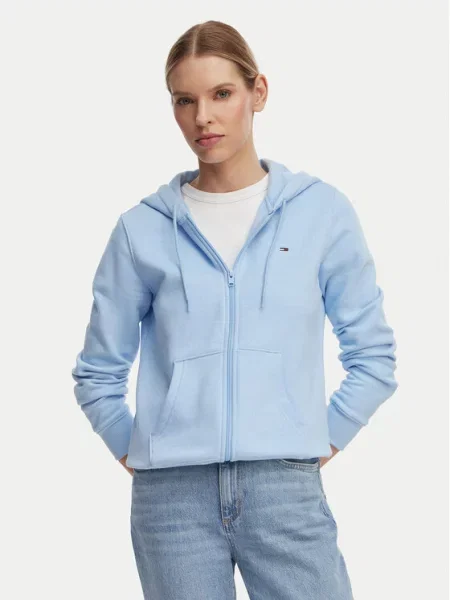 Tommy Jeans Hanorac Flag deschis albastru