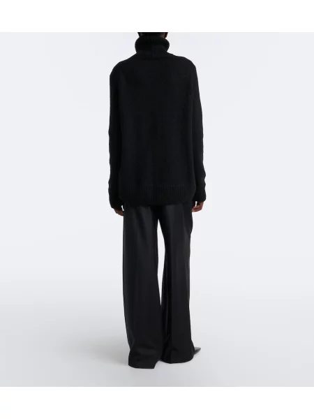 Pantaloni The Row de lână albastru