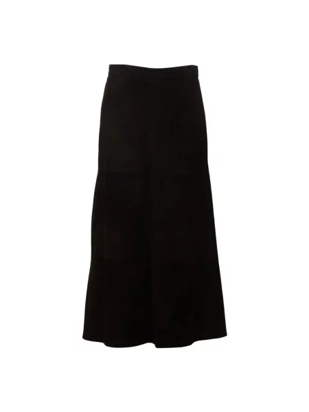 Długa spódnica maxi Max Mara zamszowa czarna