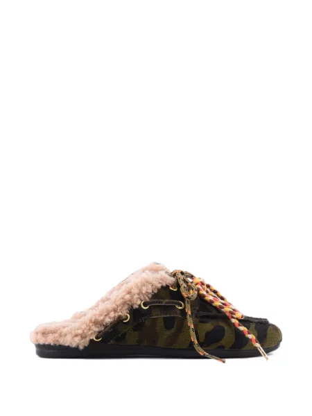 Papuci tip mules Toral Shoes cu imagine cu model camuflaj verde