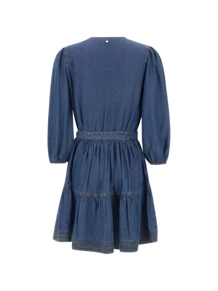 Sukienka mini Boss z dekoltem w serek niebieska