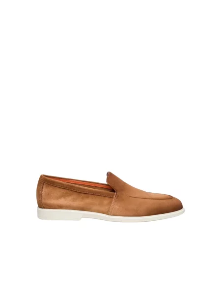 Półbuty Santoni zamszowe casual brązowe