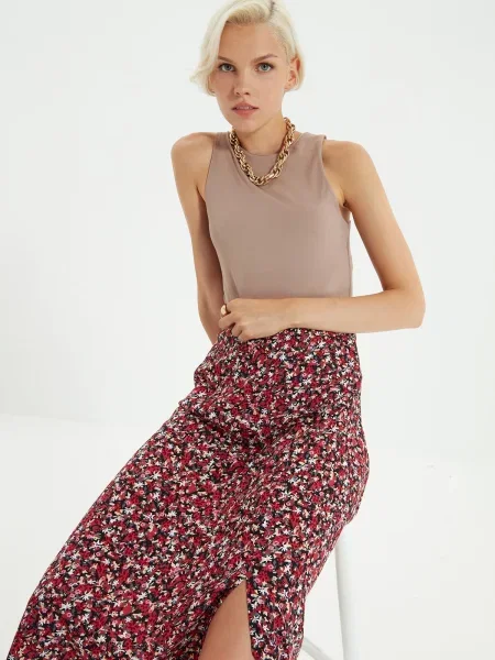 Spódnica midi Trendyol w kwiatki