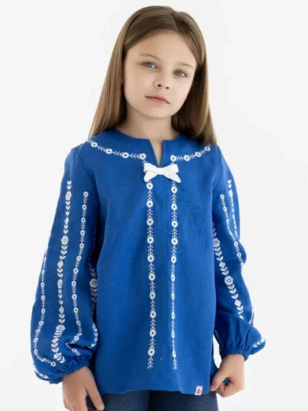 Детская рубашка Folk Moda синяя