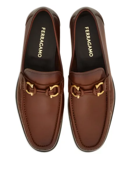 Iš natūralios odos loaferiai Ferragamo ruda