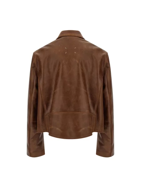 Kurtka skórzana Maison Margiela brązowa