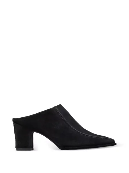 Papuci tip mules Bernardo din piele de căprioară negru