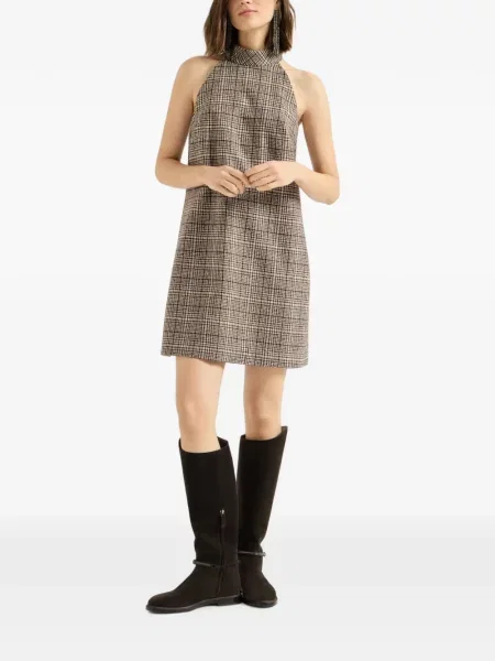 Rochie Brunello Cucinelli de lână în carouri
