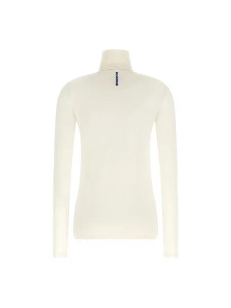 Sweter z golfem Jil Sander z długim rękawem biały