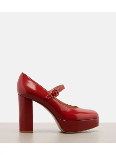 Pantofi cu toc Gianvito Rossi din piele de lac roșu