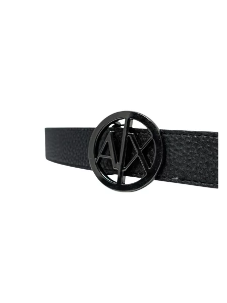 Armani Exchange obojstranný opasok dámsky z imitácie kože čierna