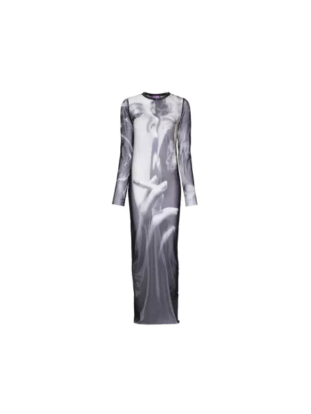Sukienka maxi Jean Paul Gaultier z nadrukiem czarna