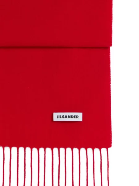 Fular Jil Sander de lână roșu