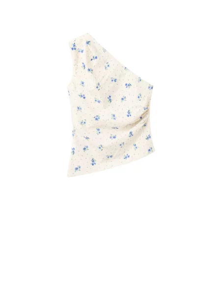MANGO Top COYA albastru deschis / albastru închis / verde / murdar alb